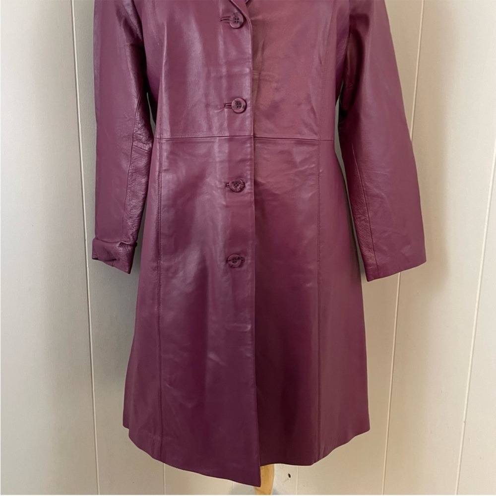 90s Chadwicks Purple Leather Jacket Women's XL Vintage Long Sleeve Classic Glam - Picture 3 of 11